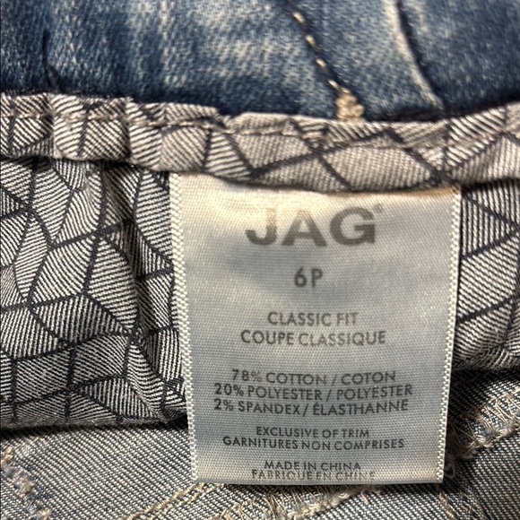 Jag Petite Gracie 7" Bermuda Jean Shorts Elastic Waist - Picture 3 of 8